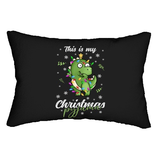 Winter Christmas Pyjama Dinosaur Trex Lumbar Pillows