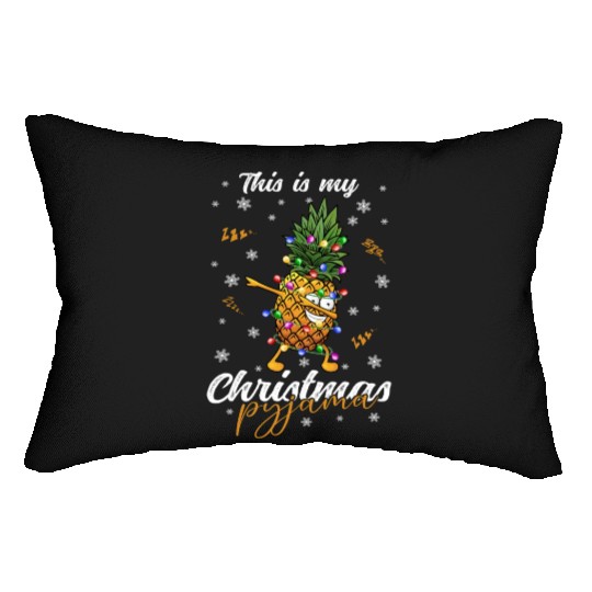 Winter Christmas Pyjama Pineapple Lumbar Pillows