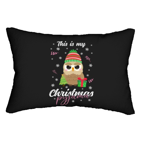 Winter Christmas Pyjama Owl Lumbar Pillows