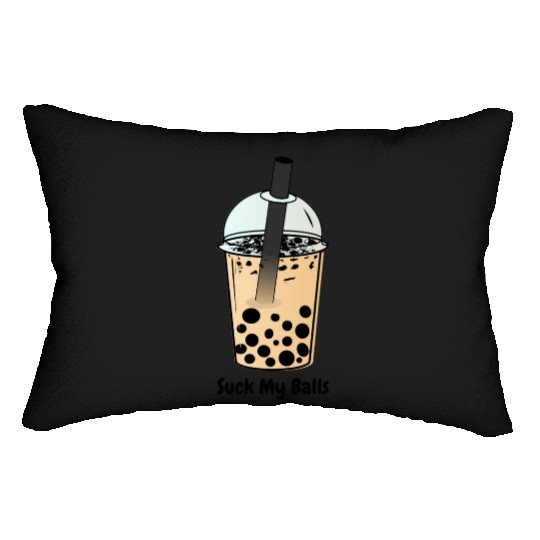 Suck My Balls, Boba Tea, Bubble Tea, Boba Milk Tea Lumbar Pillows