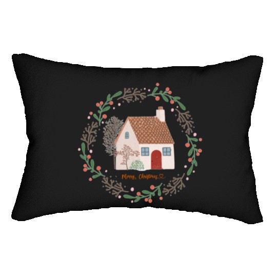 Merry Christmas | Home For The Holidays | Xmas Lumbar Pillows