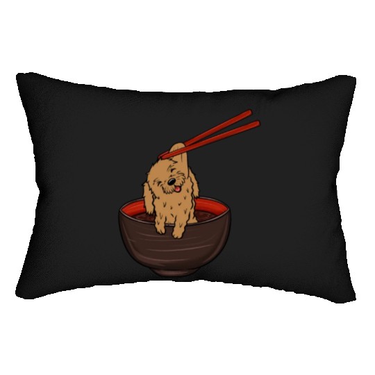 Goldendoodle Dipping Noodles Lumbar Pillows