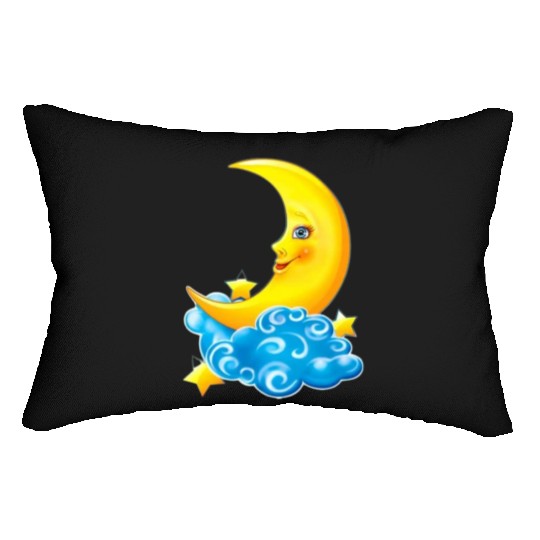 dessin de croissant de lune Lumbar Pillows