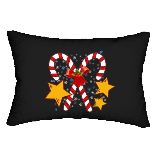 Christmas candy cane for holidays Lumbar Pillows