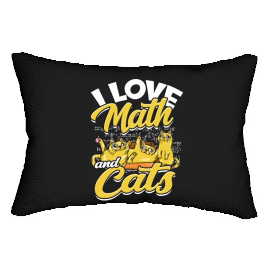I love math and cats - mathematical Lumbar Pillows