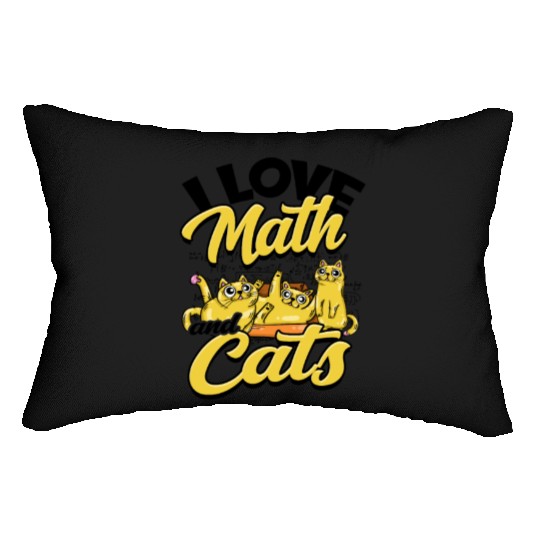 I love math and cats - cats Lumbar Pillows