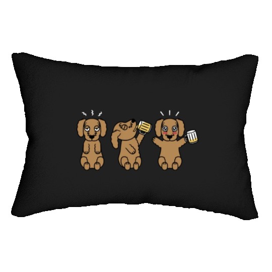 Goldendoodle Beer Lover Lumbar Pillows