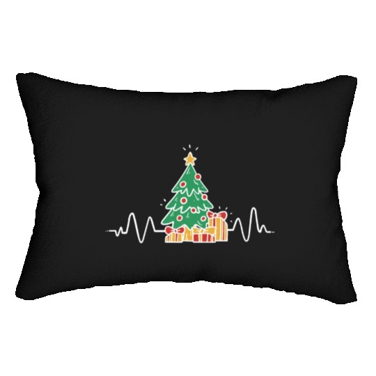 Funny Christmas Tree Heartbeat Merry Christmas Lumbar Pillows