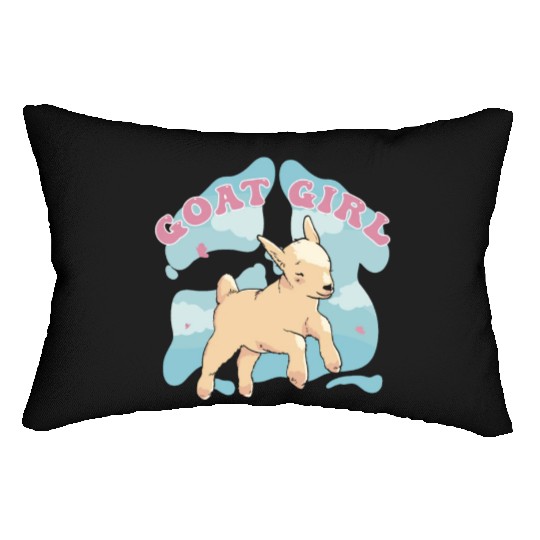 Goat Girl Goat Lover Lumbar Pillows