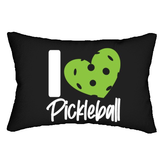 Pickleball Heart I Love Pickleball Lumbar Pillows