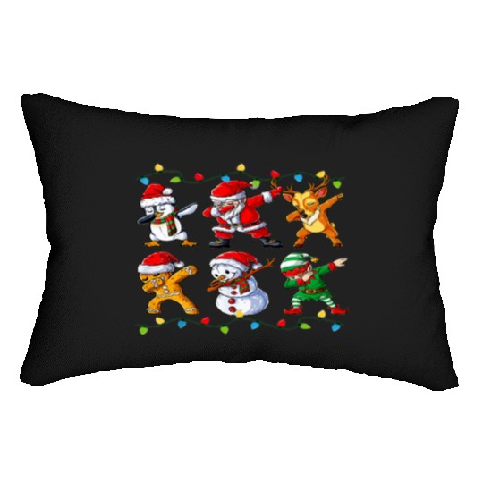 Dabbing Santa Elf Friends Christmas Boys Girls Men Lumbar Pillows