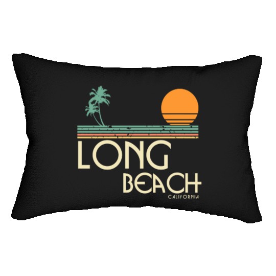 Vintage Long Beach California Lumbar Pillows