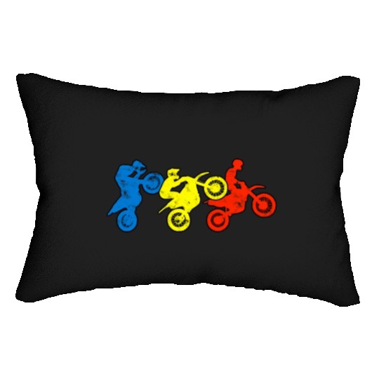 Silhouette of three man riding a motorcycle with Lumbar Pillows