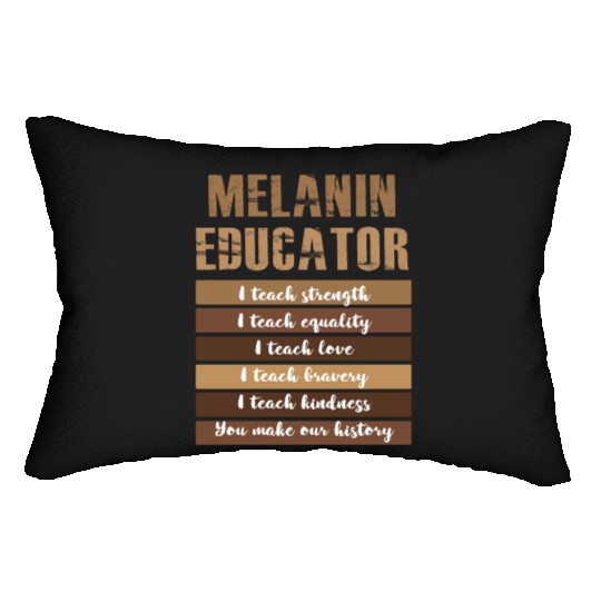 Dope Melanin Teacher Black Teachers Dope Black Edu Lumbar Pillows
