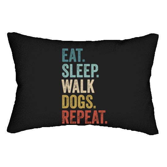 Eat Sleep Walk Dogs Dog Walking Dog Lover Lumbar Pillows