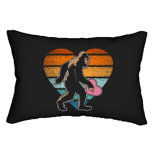 Valentines Day Hearts Day Cupid Bigfoot Believer Lumbar Pillows