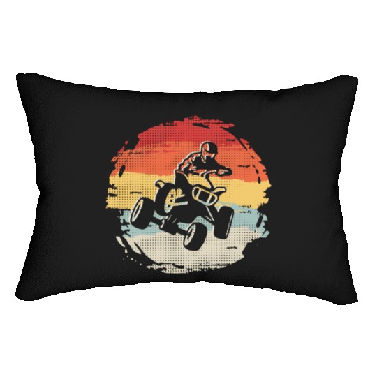 ATV Bike Vintage Motocross 4 wheeler Quad Lumbar Pillows