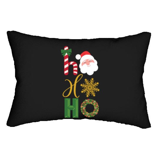 Ho Ho Ho Christmas icons Lumbar Pillows
