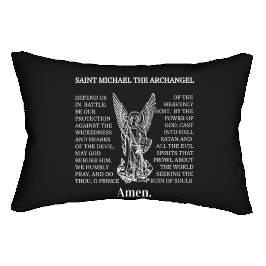 Saint St Michael Prayer Catholic Archangel Christi Lumbar Pillows