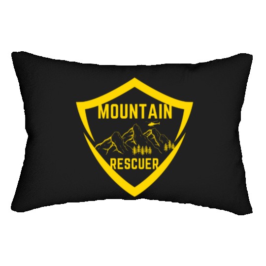 Mountain Rescuer Gold Shield Mountain Lifeguards Lumbar Pillows