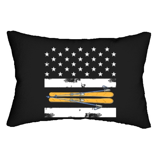 Skiing Skier Lumbar Pillows