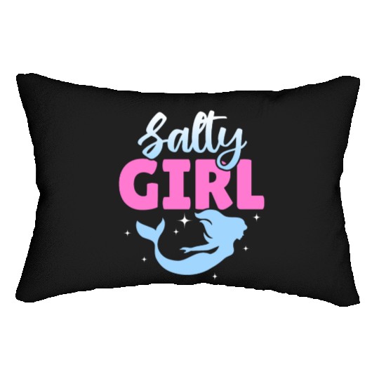 Girl Salty Mermaid Lover Lumbar Pillows