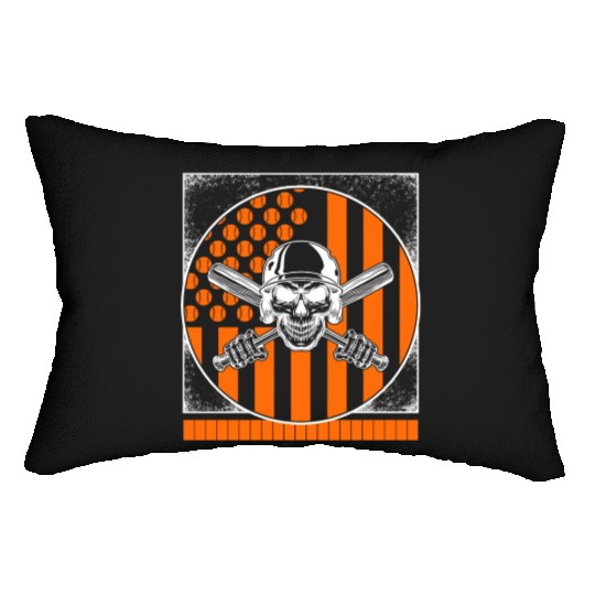 Halloween Lumbar Pillows, Baseball Skeleton Sports Spooky