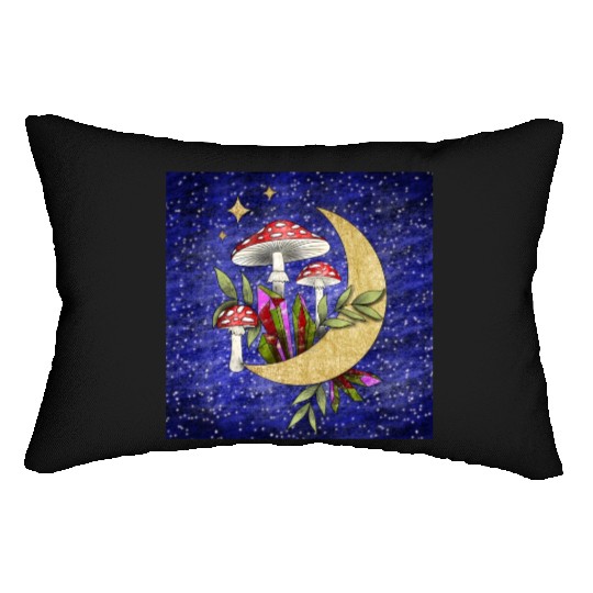 Mushrooms in the moonshine - Format F Lumbar Pillows