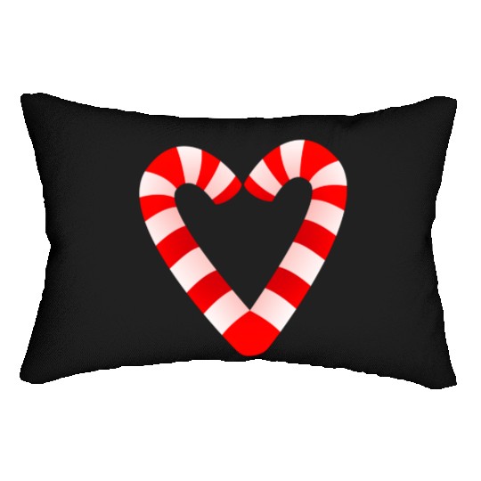 Candy Cane Hearts Lumbar Pillows Christmas Xmas Holidays