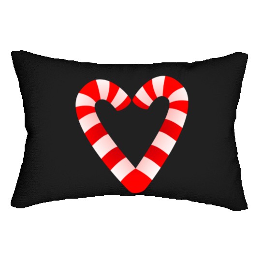 Candy Cane Hearts Lumbar Pillows Christmas Xmas Holidays