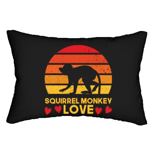 I love squirrel monkeys sunrise design Lumbar Pillows