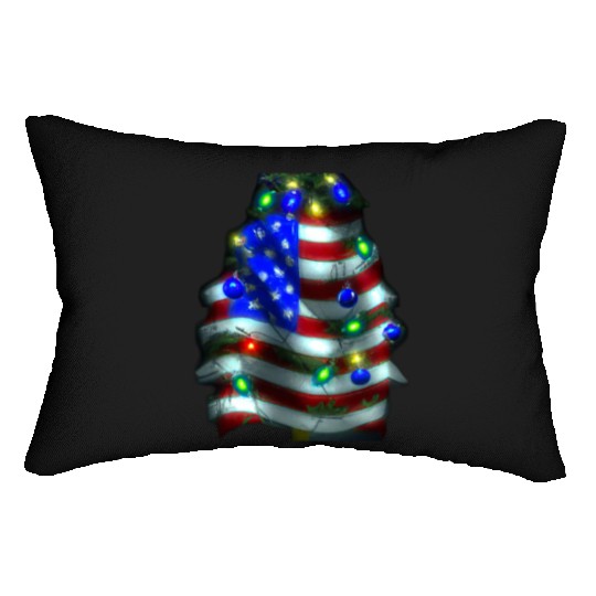 Patriotic Christmas US Christmas Tree With Lumbar Pillows