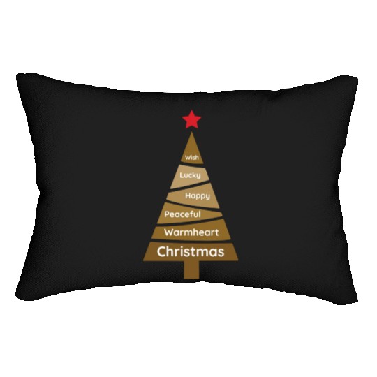 Minimalist Copper Brown Christmas Pine Lumbar Pillows