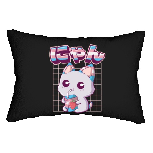 Transgender Pride Kawaii Cat Strawberry Milk Trans Lumbar Pillows