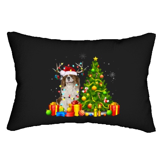 Cavalier King Charles Spaniel Christmas Dog Lover Lumbar Pillows