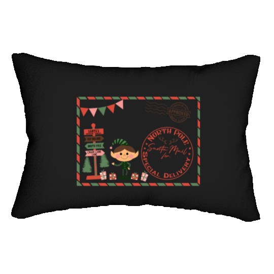 Santa Letter Elfe North Pole Specjal Delivery Mail Lumbar Pillows