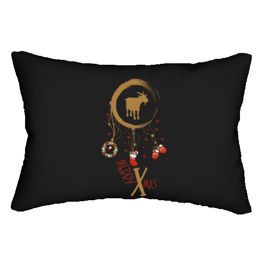 Winter dreamcatcher Christmas goat Lumbar Pillows
