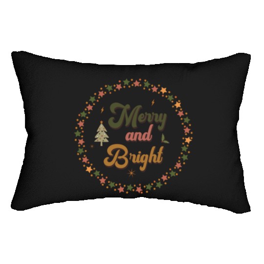 Merry And Bright Groovy Christmas Lumbar Pillows