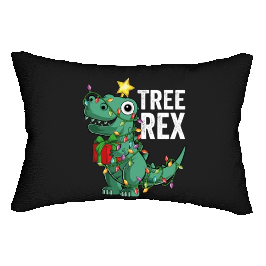 Kids Christmas Dinosaur Tree Rex Pajamas Toddler Lumbar Pillows