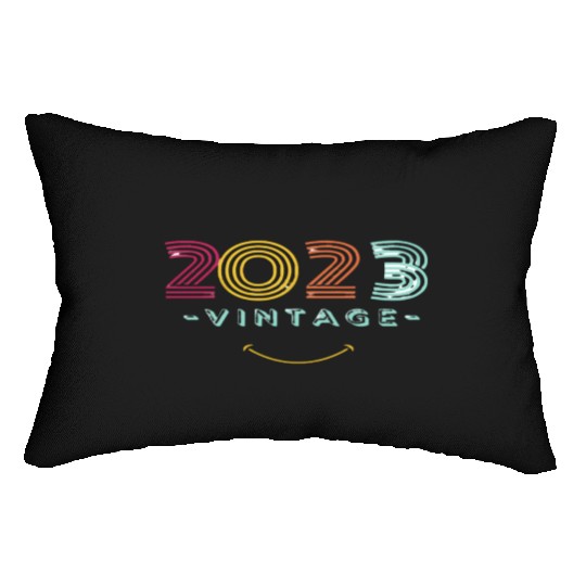 Neon Rainbow Retro 2023 NewYear Vintage Lumbar Pillows