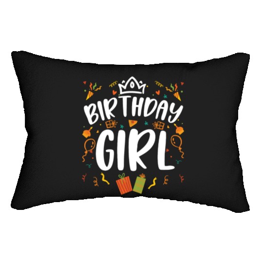 Birthday Girl Surprise Party Lumbar Pillows