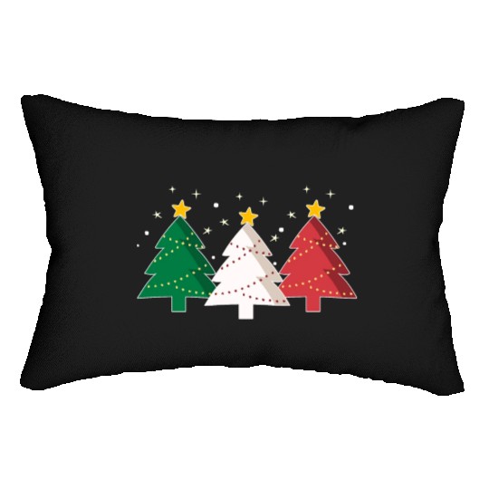 Christmas Tree Italy Flag Lumbar Pillows