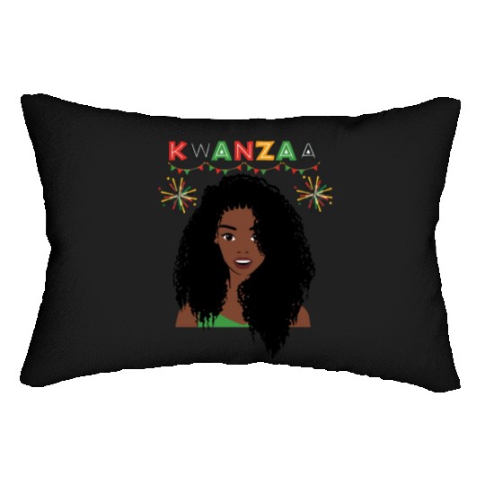 Happy Kwanzaa African Pride Black Woman Lumbar Pillows