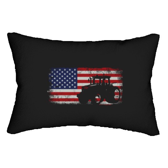 Farming Farmer American Flag Us Lumbar Pillows
