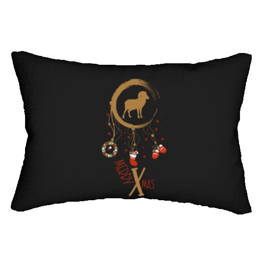 Winter dreamcatcher Christmas Capricorn Lumbar Pillows