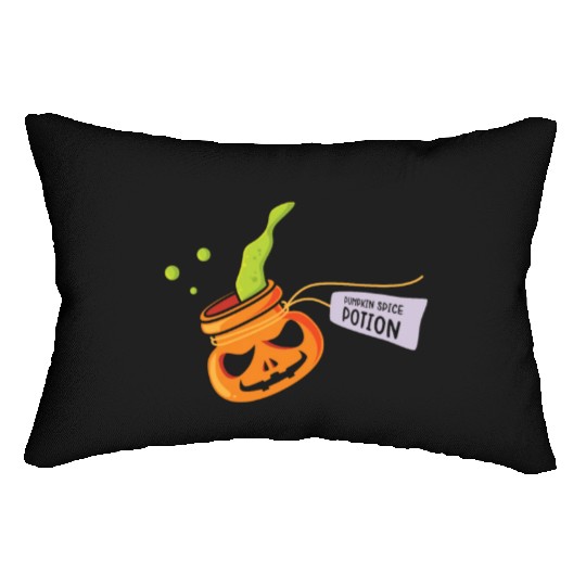 Pumpkin Spice Potion Coffee Enthusiast Halloween Lumbar Pillows