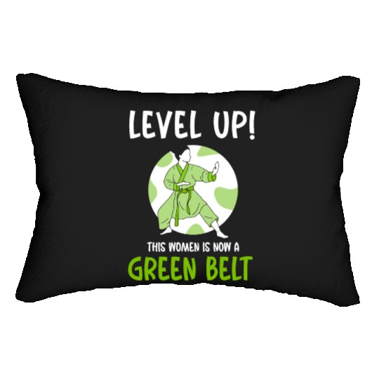 Level Up! This women is now a green belt Lumbar Pillows