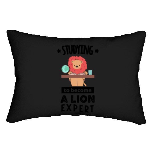 Leo learns in school Lumbar Pillows