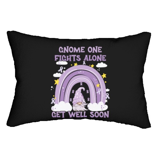 Gnome One Fights Alone Lavender | Fight The Cancer Lumbar Pillows