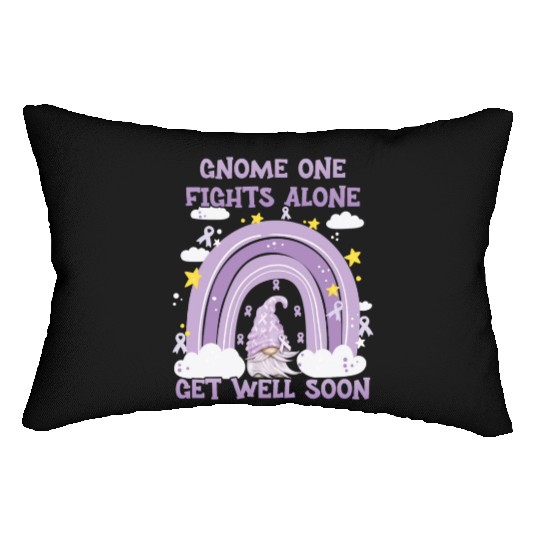 Gnome One Fights Alone Lavender | Fight The Cancer Lumbar Pillows